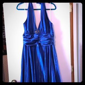 Blue Satin Special Occasion Dress